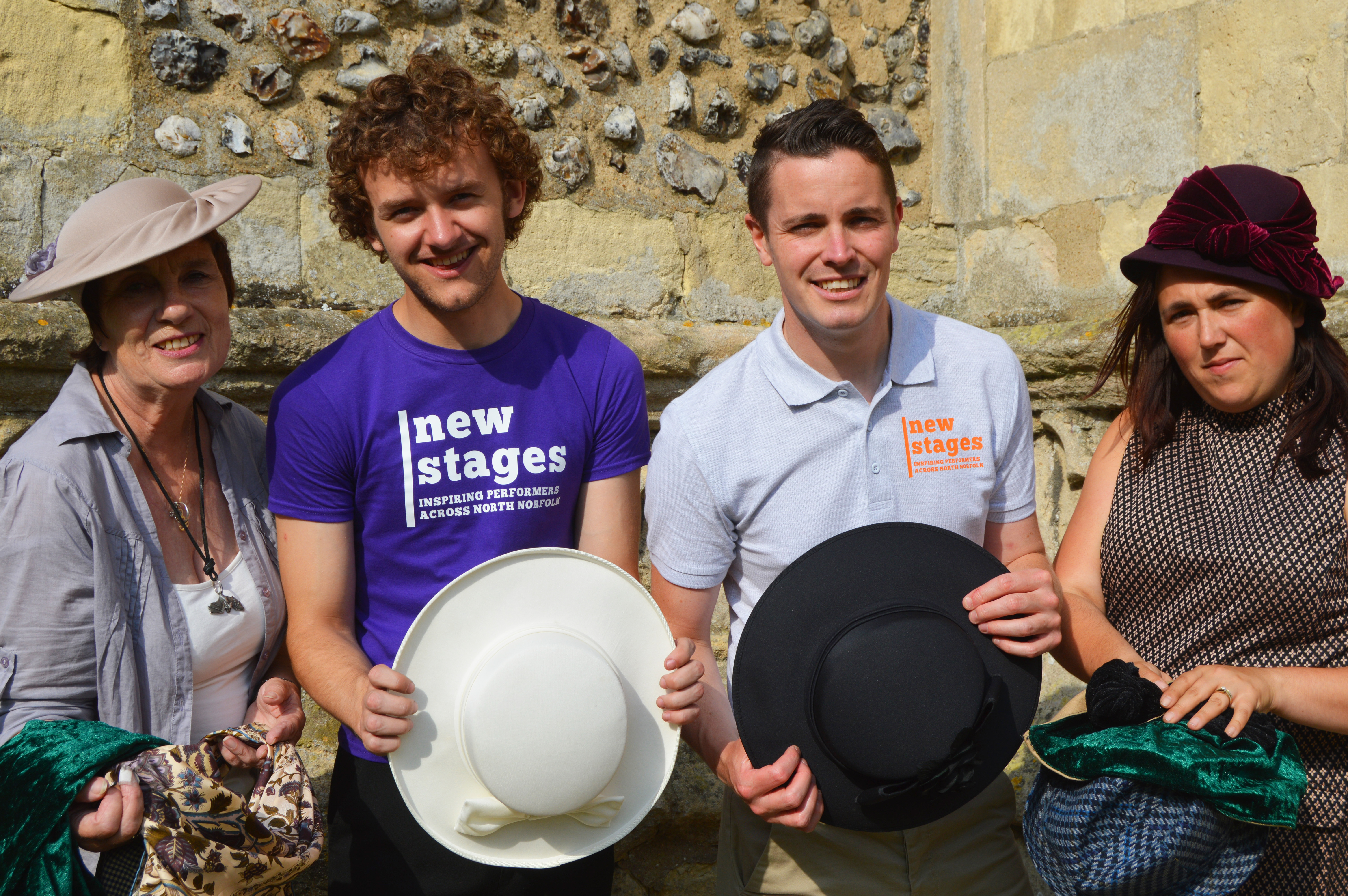 Sheelagh Hopkins, Connor Worby, Joseph Ballard and Emma Portway-Fox, North Walsham Pop Up People's Theatre team 001.JPG